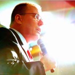 Evangelist Jerry Fussell preaching